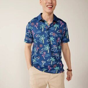 Chubbies The Neon Light Print Men's Short Sleeve Lightweight Polo Size Small